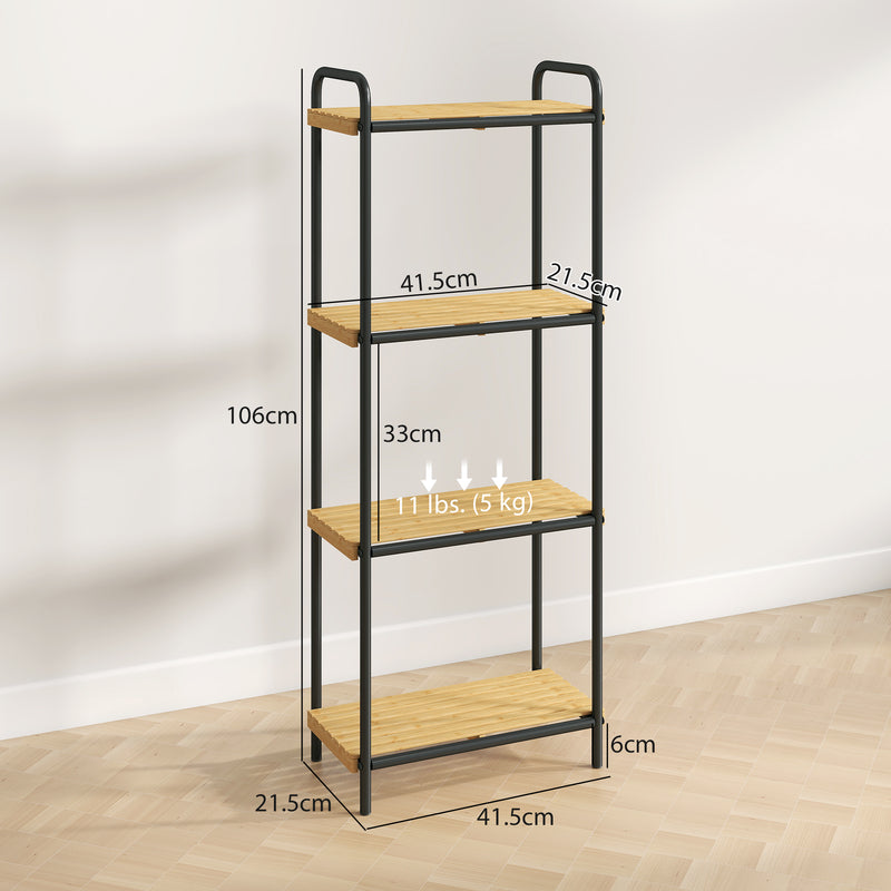 4-tier bamboo bathroom shelf – image 3