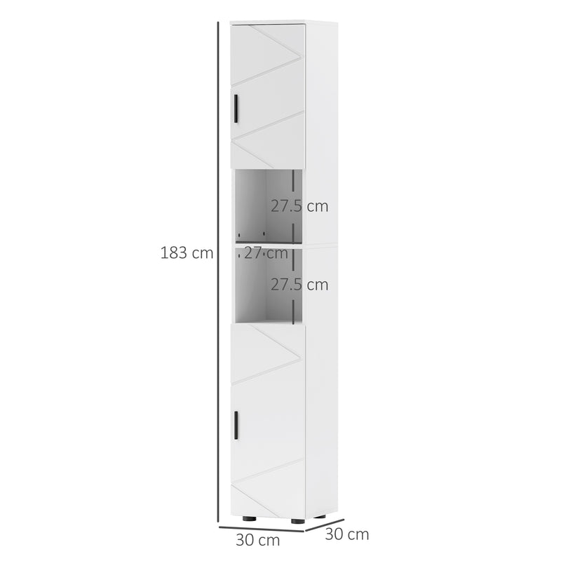 Tall 183 cm embossed bathroom cabinet – image 3