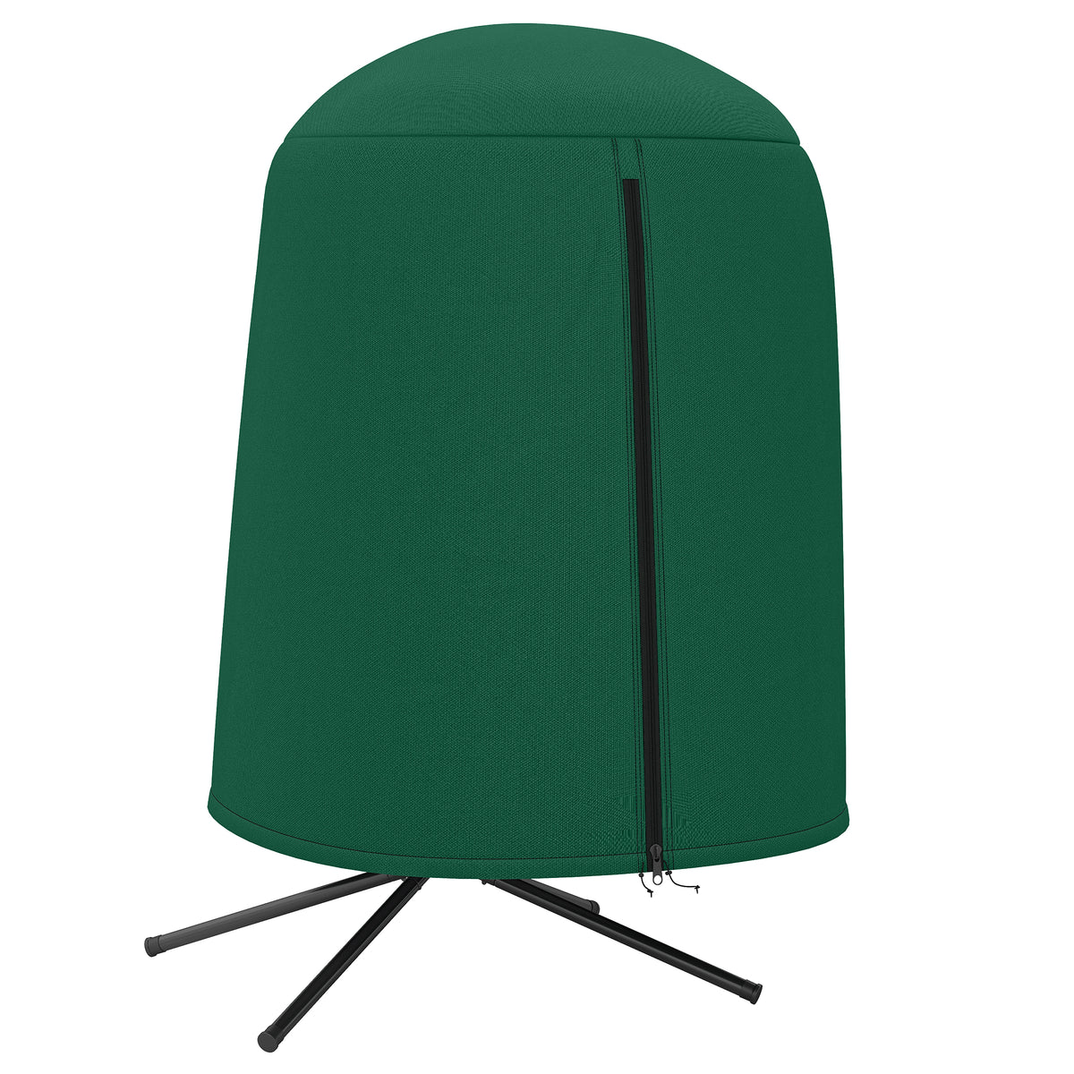 Green hanging egg chair cover, Ø 128 x 190 cm, with zip, covering a garden egg chair