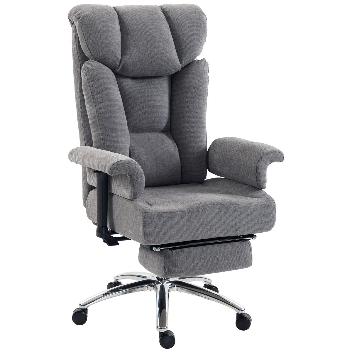 HOMCOM Big and Tall Office Chair, 250 kg Heavy Duty Executive Desk Chair with Adjustable Armrests and High Back, Dark
