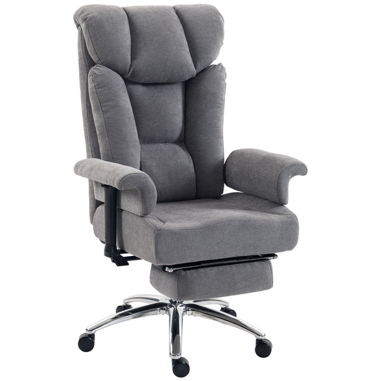 HOMCOM Big and Tall Office Chair, 250 kg Heavy Duty Executive Desk Chair with Adjustable Armrests and High Back, Dark