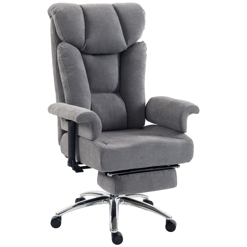 HOMCOM Big and Tall Office Chair, 250 kg Heavy Duty Executive Desk Chair with Adjustable Armrests and High Back, Dark