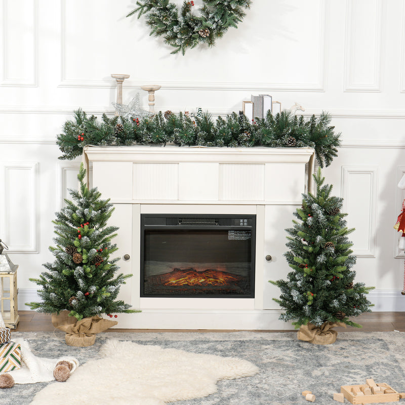 Set of 2 3ft pre-lit Christmas trees – image 7