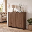 HOMCOM Sideboard Cabinet, Modern Storage Cabinet with 3 Doors and Adjustable Shelves for Living Room, Dining Room, Brown – view 2