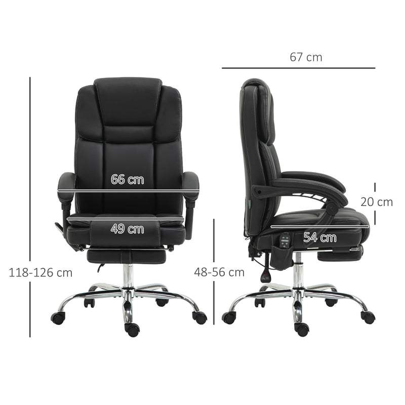 Vinsetto Six Point Vibrating Massage Office Chair - Black – view 3