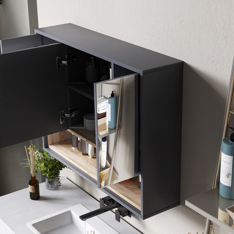 80 cm grey mirror cabinet – image 9