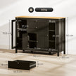 Black & oak glass door sideboard – image 3