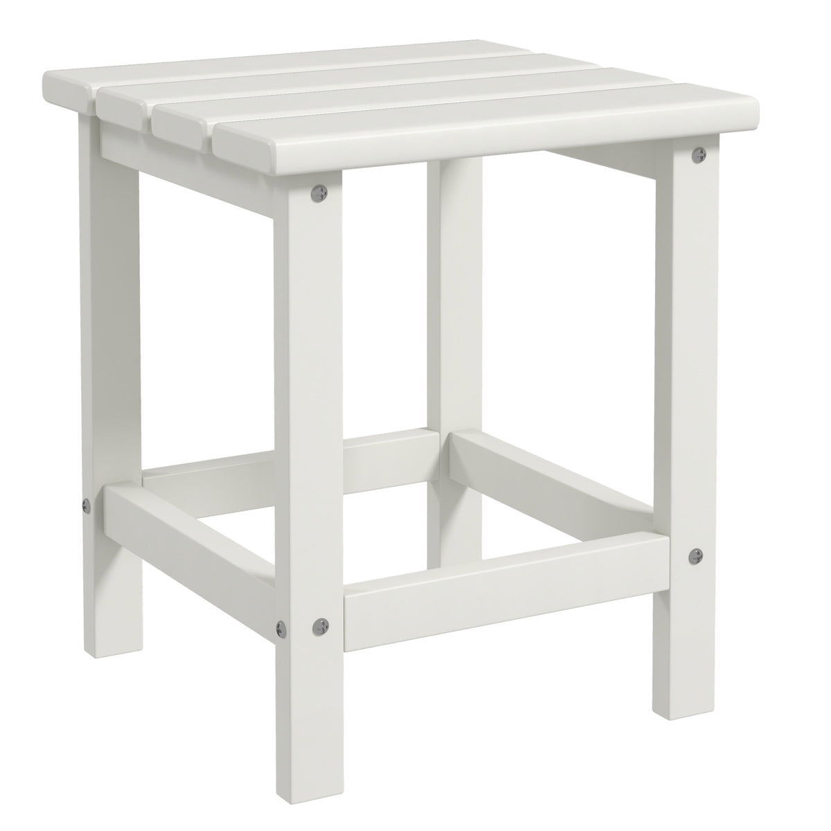 White square Adirondack-style slatted garden side table