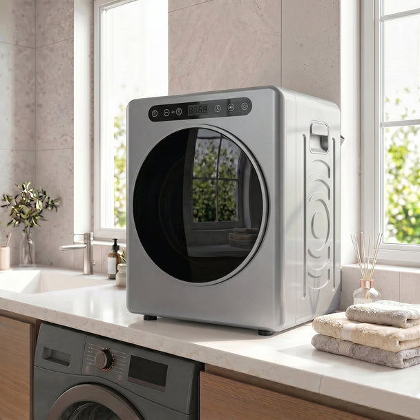 HOMCOM 5 kg Compact 40-60°C Tumble Dryer - Silver Tone – view 2