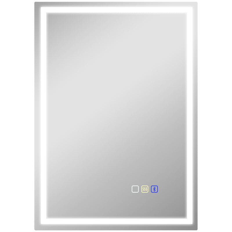 50 x 70 cm portrait backlit LED bathroom mirror with Bluetooth and anti-fog