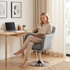 Retro Velvet Swivel Tub Chair with Steel Frame, Cushion Seat, Grey