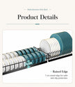 Multi-function dish rack with raised edge feature on a white background
