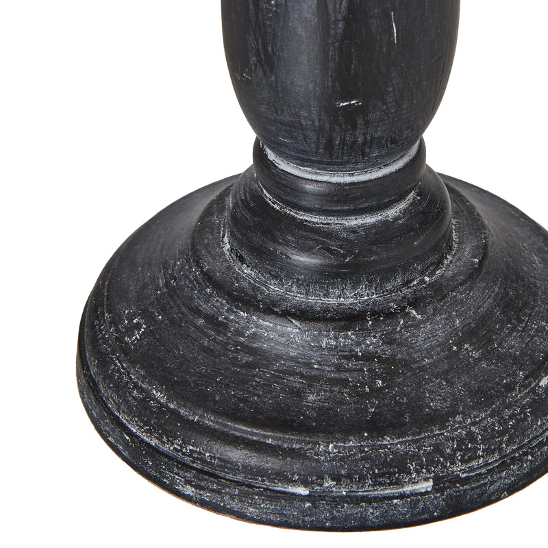 Ringed round base with distressed finish