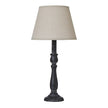 Ravenna distressed black column table lamp with linen shade
