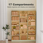 Bookcase with Open Storage, 6-Tier Bookshelf with Anti-Tipping Hardware, Light Green