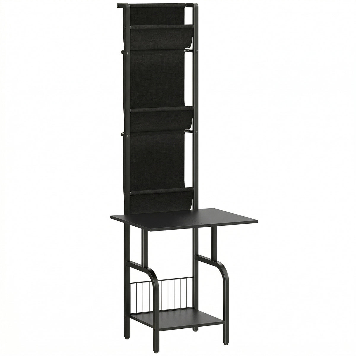144 cm Record Player & Media Storage Stand – Black