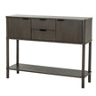 Reed fluted console table, angled view