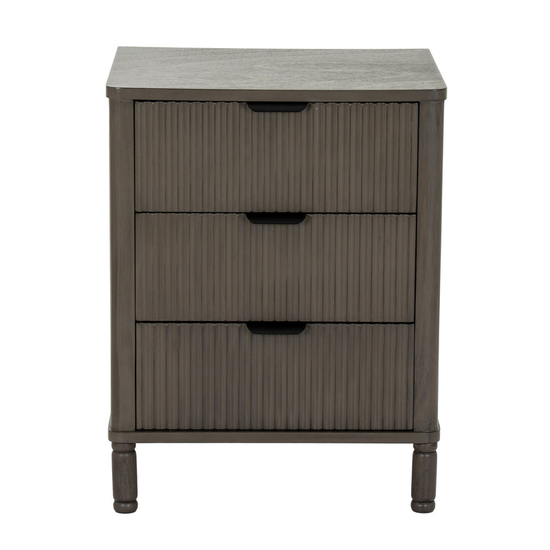 Reed Three-Drawer Bedside Table – 58cm, additional product view 3