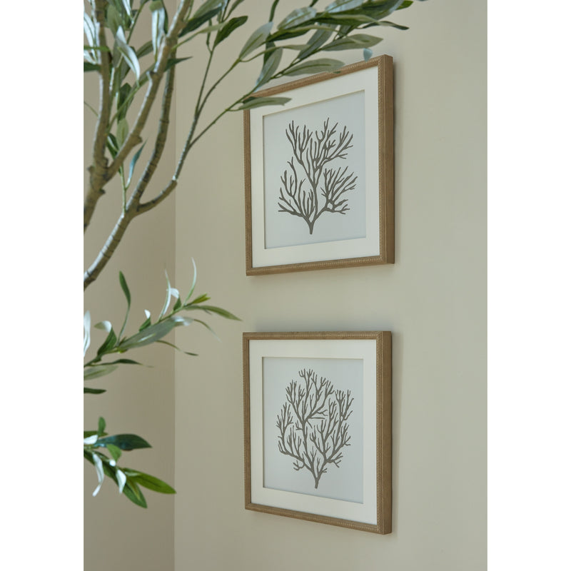 Reef coral art hung above a second coral print sold separately