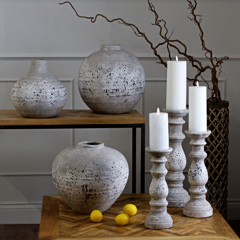 Regola vases on a console with candlesticks, other items sold separately