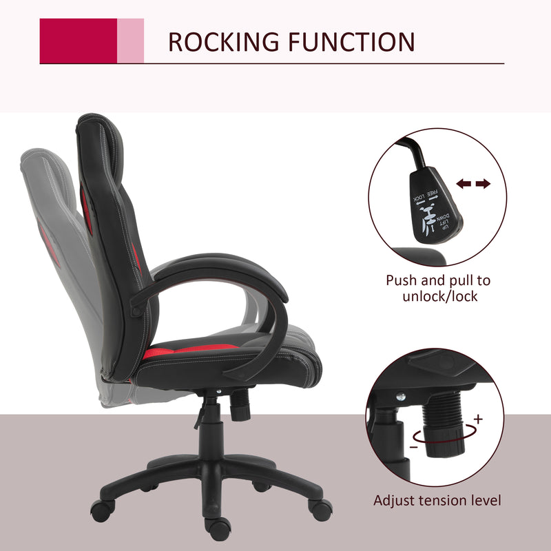 Faux leather swivel office chair – image 5