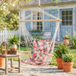 Outsunny Garden Outdoor Hanging Hammock Chair Thick Rope Frame Wooden Arms Safe Garden Outdoor Spot Stylish – view 9