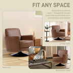 Upholstered Swivel Accent Chair with Pocket Spring Seat Support and 20cm Thick Padding, Brown