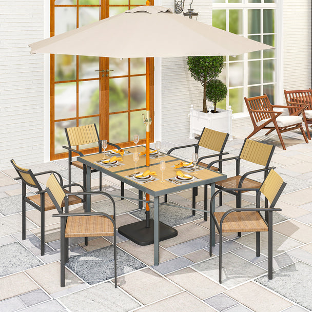 6-seater steel garden table – image 2