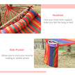Outsunny Cotton Hammock, Soft Portable Swing Sleeping w/ Headrest & Side Pocket, Deluxe Swing Chair for Beach, Garden – view 7