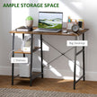 HOMCOM Industrial-Style Work Desk, with Shelves - Brown/Black – view 4