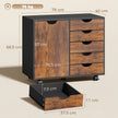 HOMCOM Multi-Storage Mobile Office Storage Cabinet - Rustic Brown – view 3