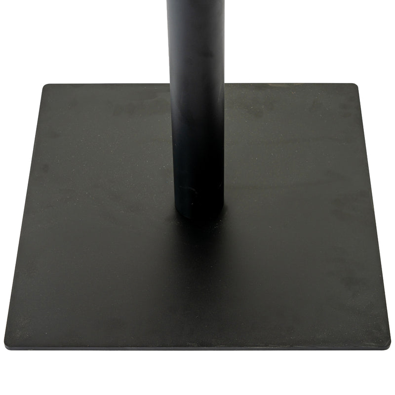 Black metal square foot of the Romanby table