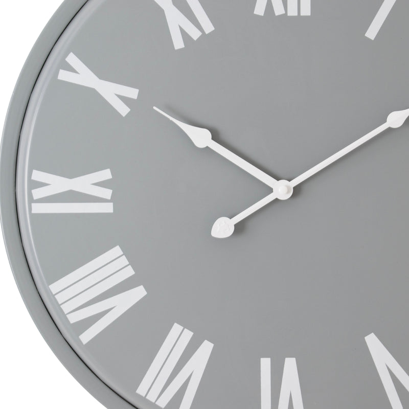 Close-up of the white Roman numerals and hands