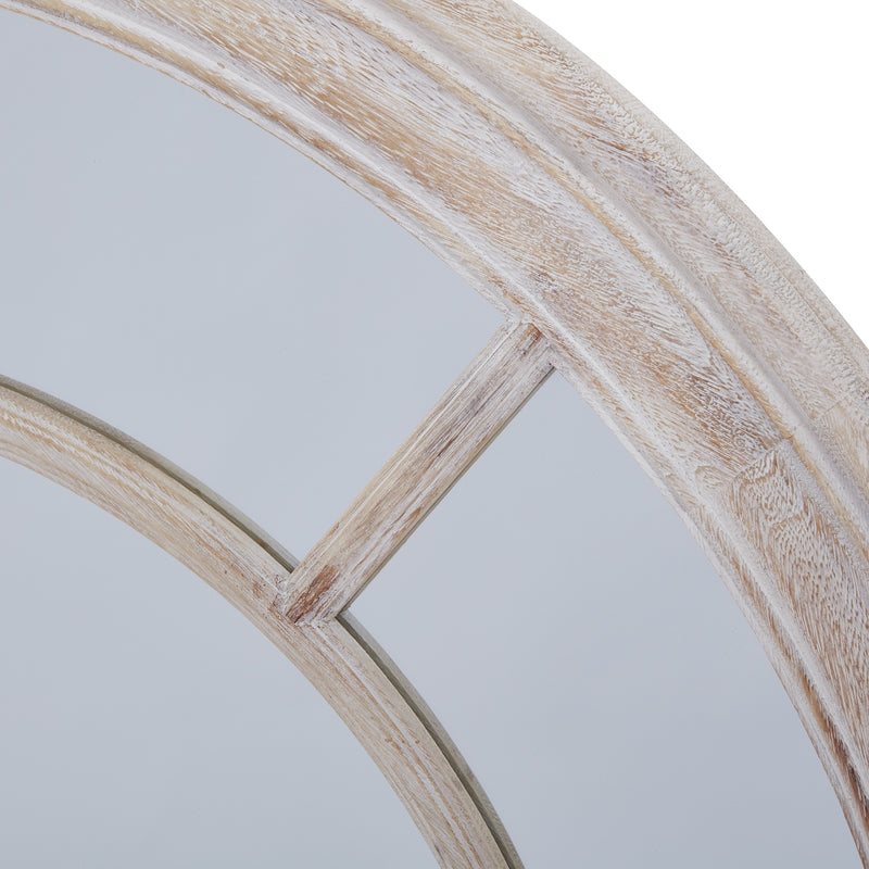 Close-up of the whitewashed window-pane bars