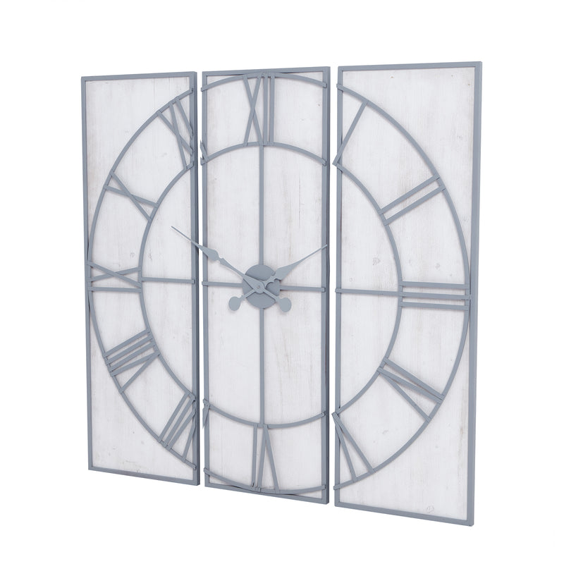 Roza panelled clock seen from an angle