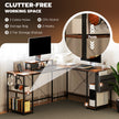 Reversible L-shaped desk – rustic brown – image 4