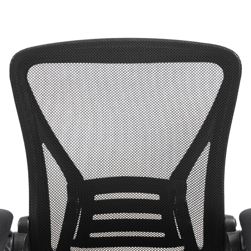 HOMCOM Office Chair, Ergonomic Desk Chair No Wheels with Mesh Backrest and Steel Legs for Home Conference Room, Black – view 10