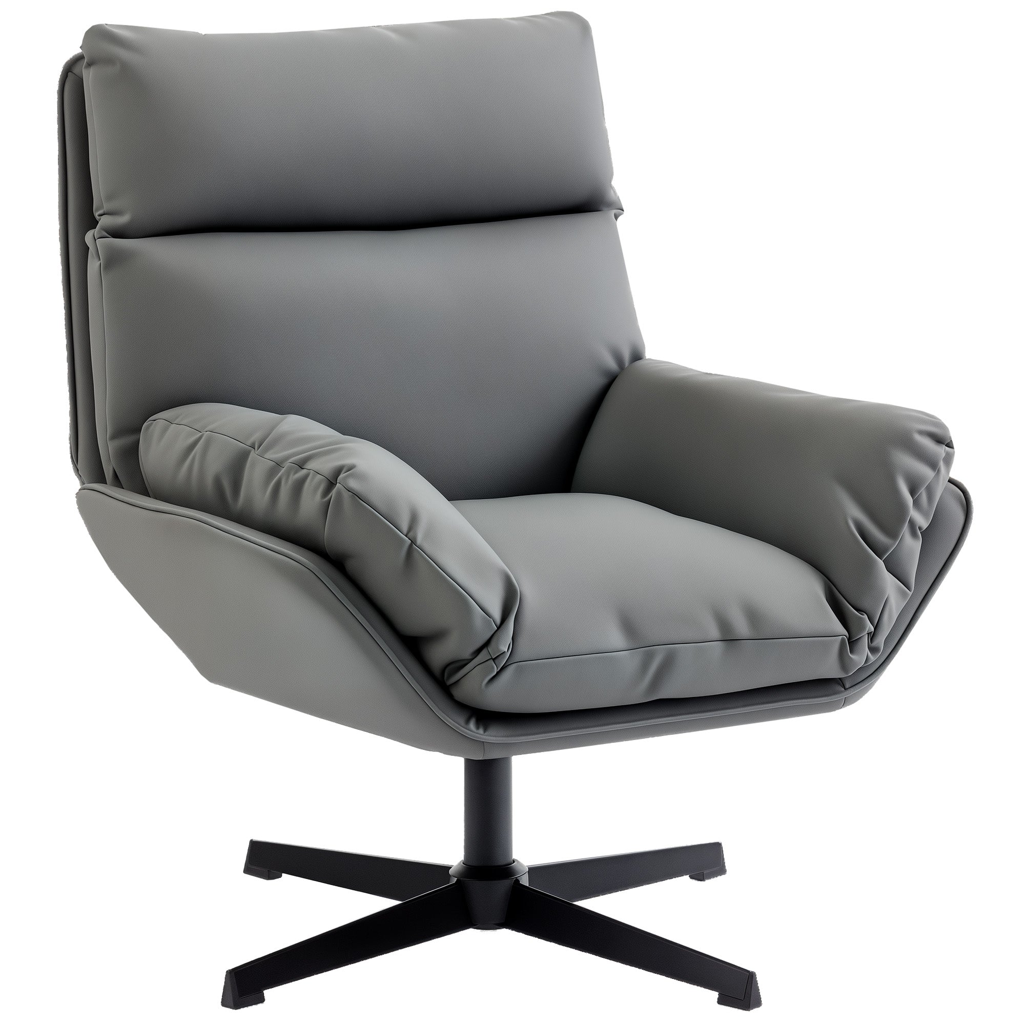 Accent Chair with 360 Swivel Armchair for Living Room with Padded Cushion Dark Grey