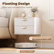 HOMCOM Modern Floating Nightstands Set of 2, Wall Mounted Bedside Tables with 2 Drawers, White – view 4