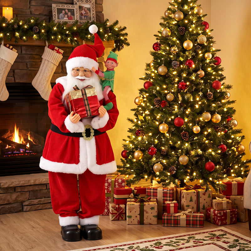 Close-up of Santa's clothing and accessories