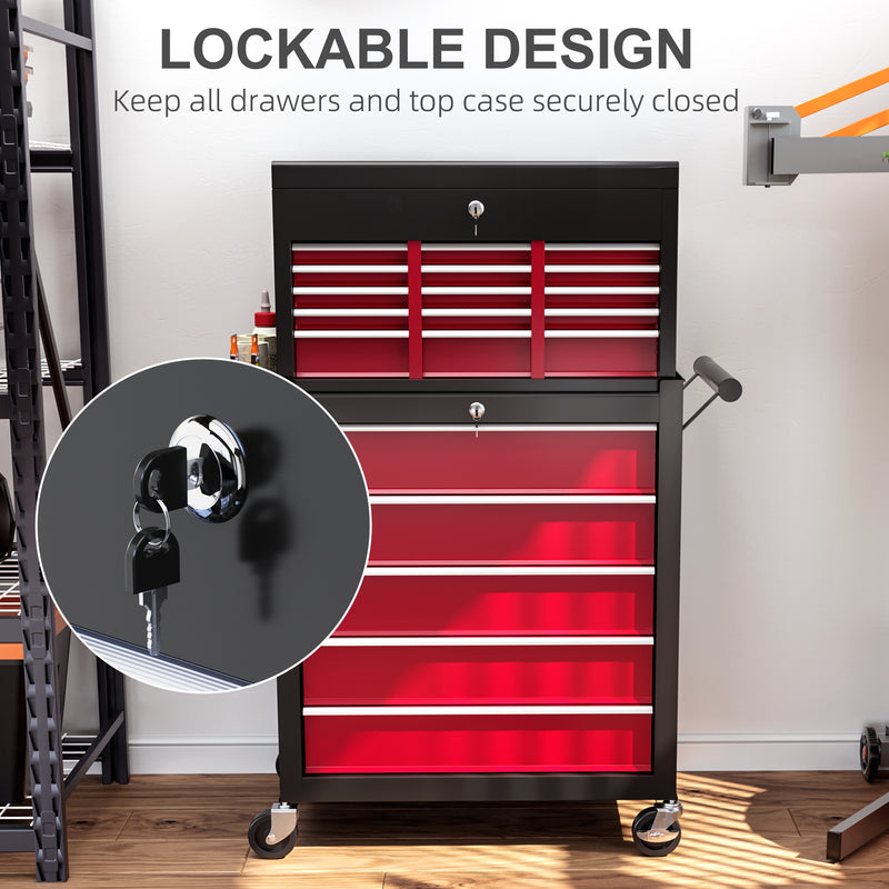 14-Drawer Two-Part Rolling Tool Chest – Red – image 6 of 9