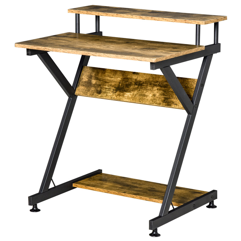 Industrial computer desk with monitor shelf – image 10