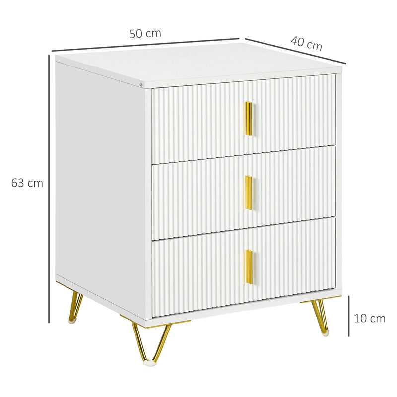 Fluted 3-drawer chest – image 3