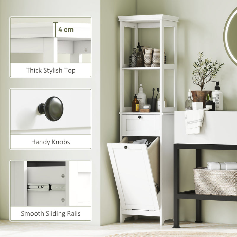 Bathroom cabinet with laundry basket – image 7