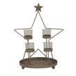 Rustic bronze star outline with four glass votives