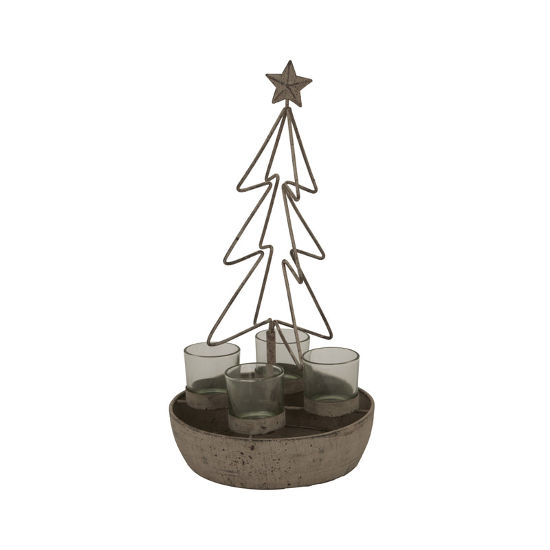 Christmas tree tealight holder from a second angle