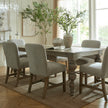 Rutland dining table set for a meal in a bright room