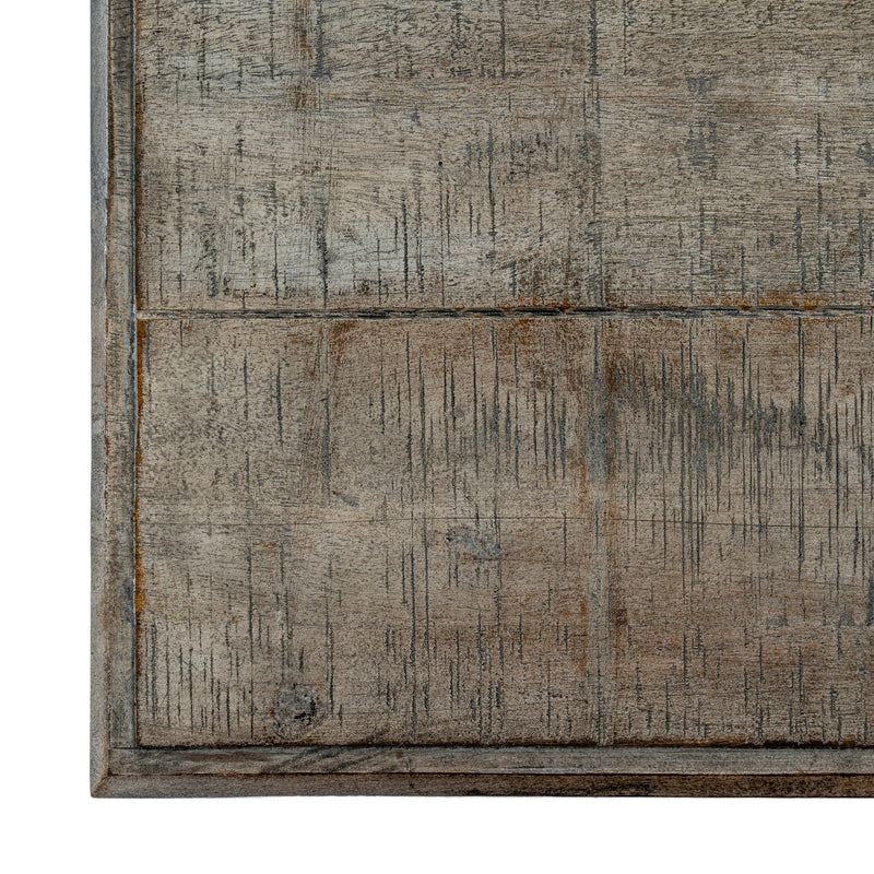 close-up of the weathered top corner