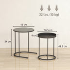 Set of Two Industrial Nesting Tables - Grey