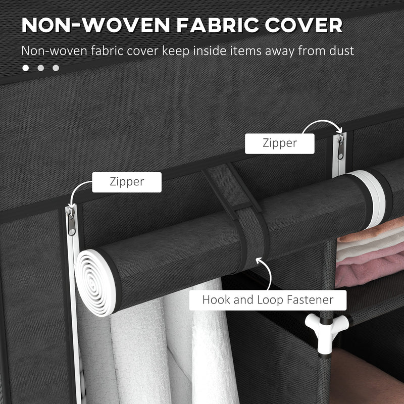 125 cm black fabric wardrobe – image 5